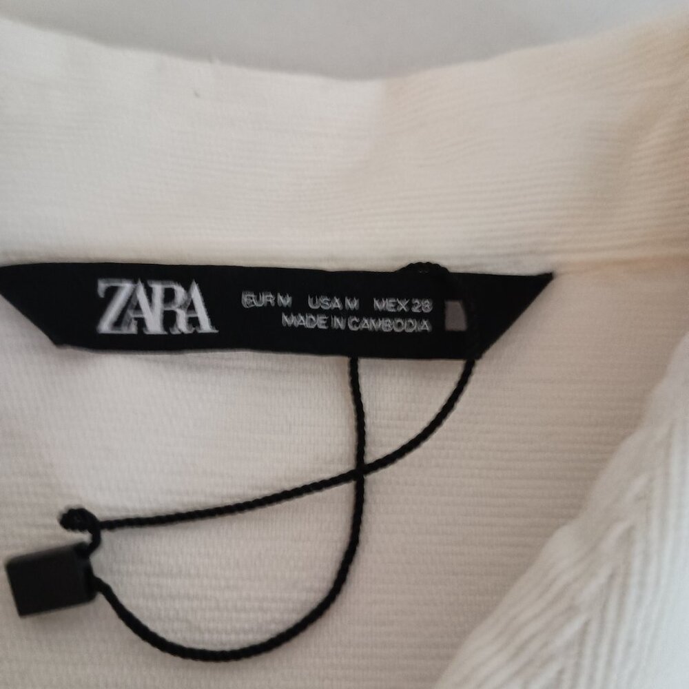 Zara Off White Corduroy Shirt Women’s M Cottagecore - Picture 7 of 15